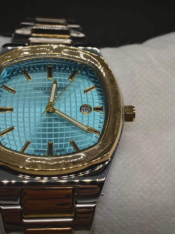 MEN'S PTK PHPE NEW NAUTILIUS DATE ADJUST TWO TONE CHAIN WITH TIFFANY DIAL
