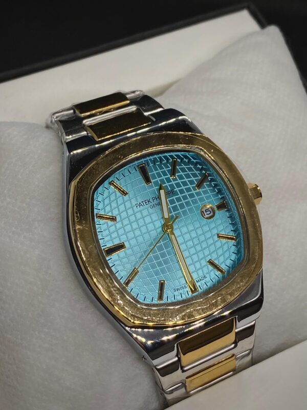 MEN'S PTK PHPE NEW NAUTILIUS DATE ADJUST TWO TONE CHAIN WITH TIFFANY DIAL