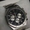 MEN'S CURN 8440 DATE ADJUST CHRONOGRAPH SILVER CHAIN WITH BLACK DIAL