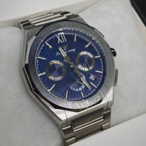 MEN'S SCSS WY DATE ADJUST CHORNOGRAPH SILVER CHAIN WITH BLUE DIAL