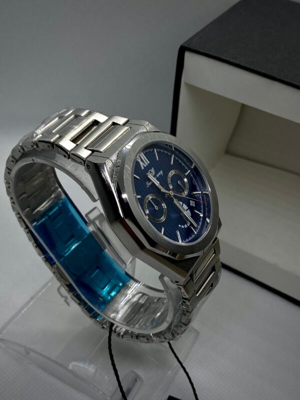 MEN'S SCSS WY DATE ADJUST CHORNOGRAPH SILVER CHAIN WITH BLUE DIAL
