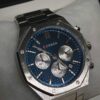 MEN'S CURN 8440 DATE ADJUST CHRONOGRAPH SILVER CHAIN WITH BLUE DIAL