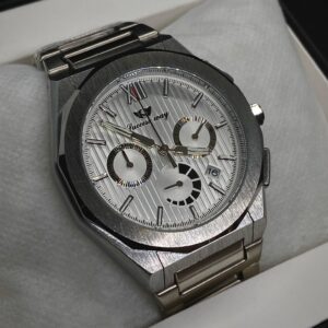 MEN'S SCSS WY DATE ADJUST CHORNOGRAPH SILVER CHAIN WITH WHITE DIAL