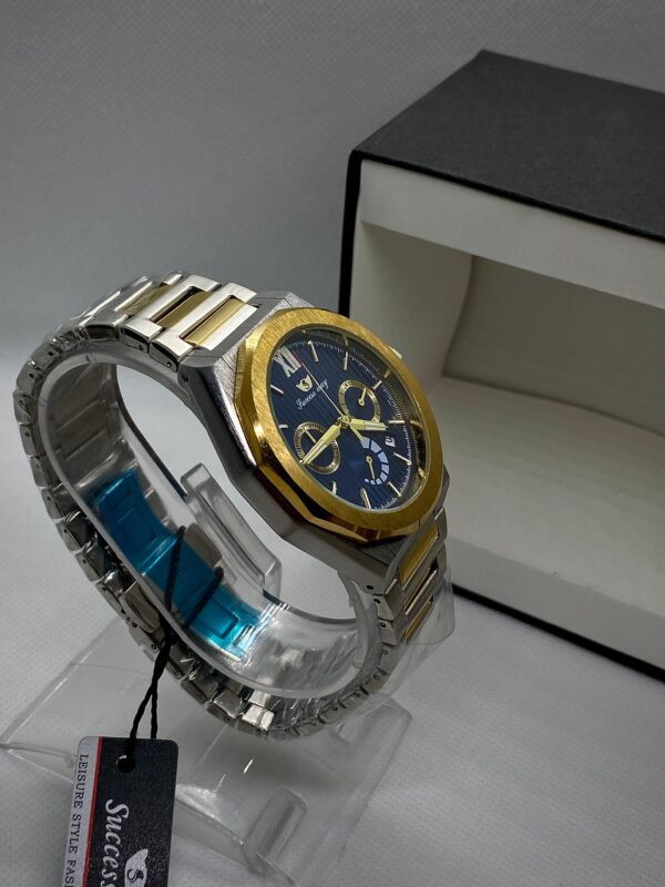 MEN'S SCSS WY DATE ADJUST CHORONOGRAPH TWO TONE CHAIN WITH BLUE DIAL