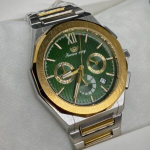 MEN'S SCSS WY DATE ADJUST CHORONOGRAPH TWO TONE CHAIN WITH GREEN DIAL