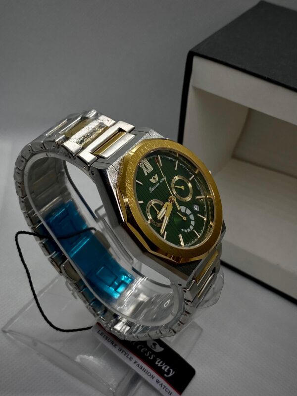 MEN'S SCSS WY DATE ADJUST CHORONOGRAPH TWO TONE CHAIN WITH GREEN DIAL