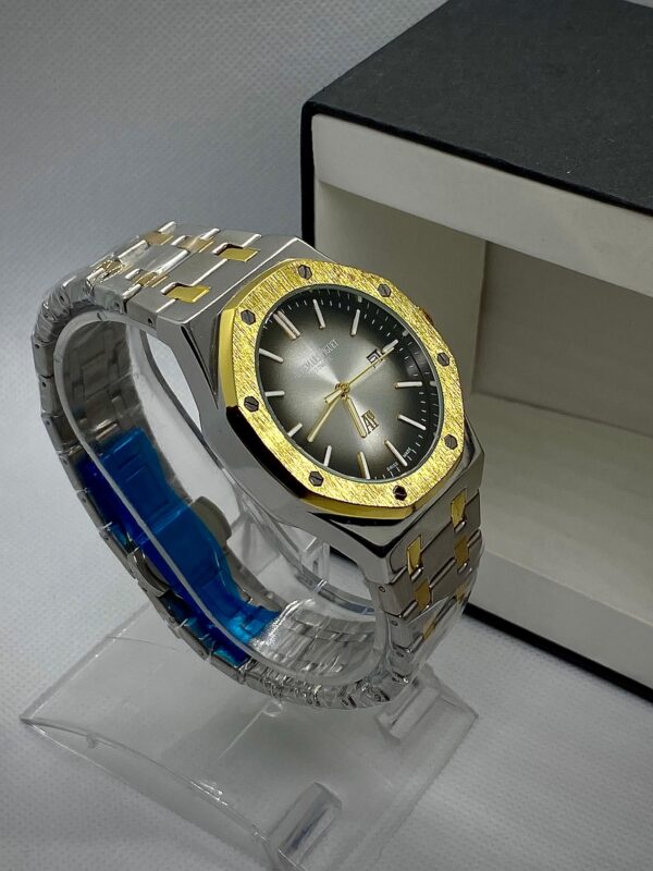 MEN'S ADMRS PGT ROYAL OAK DATE ADJUST TWO TONE CHAIN WITH SILVER DIAL
