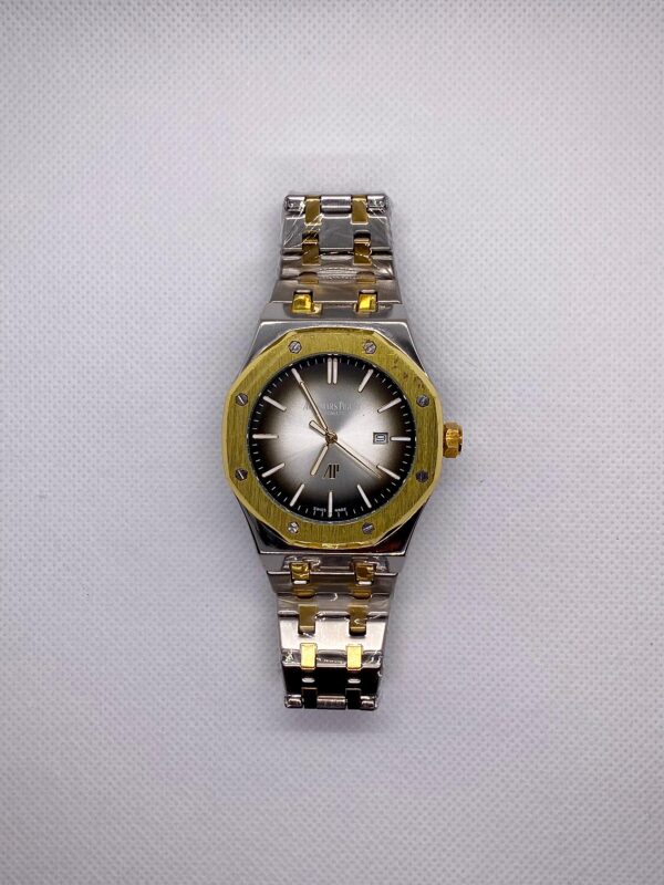 MEN'S ADMRS PGT ROYAL OAK DATE ADJUST TWO TONE CHAIN WITH SILVER DIAL