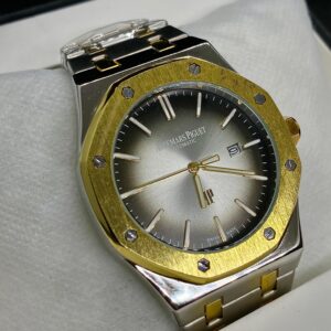 MEN'S ADMRS PGT ROYAL OAK DATE ADJUST TWO TONE CHAIN WITH SILVER DIAL