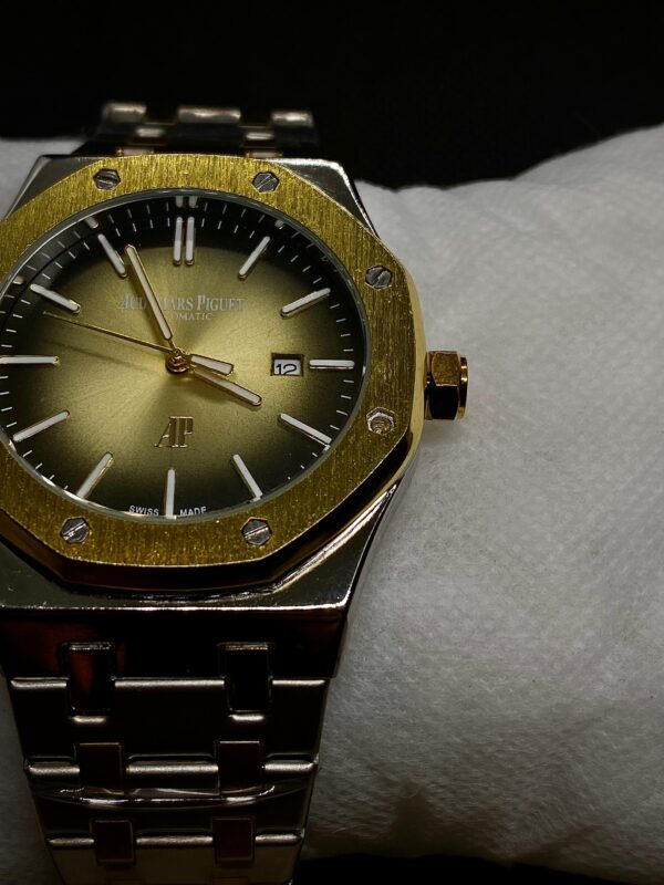 MEN'S ADMRS PGT ROYAL OAK DATE ADJUST TWO TONE CHAIN WITH GOLDEN DIAL