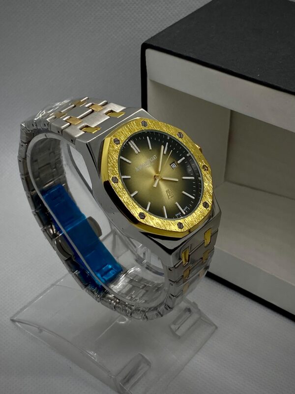 MEN'S ADMRS PGT ROYAL OAK DATE ADJUST TWO TONE CHAIN WITH GOLDEN DIAL