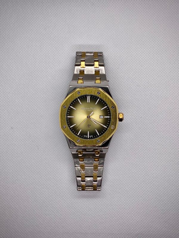MEN'S ADMRS PGT ROYAL OAK DATE ADJUST TWO TONE CHAIN WITH GOLDEN DIAL