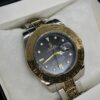 MEN'S RLX YACHT MASTER DATE ADJUST TWO TONE CHAIN WITH BLACK DIAL